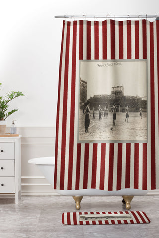 Society6 Design Studio Womens Soccer Game Shower Curtain And Mat