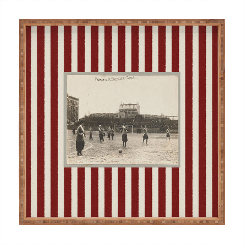 Society6 Design Studio Womens Soccer Game Square Tray