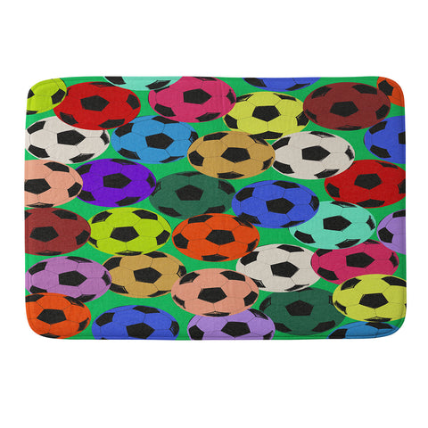 Society6 Design Studio World Cup Football Rainbow Memory Foam Bath Mat