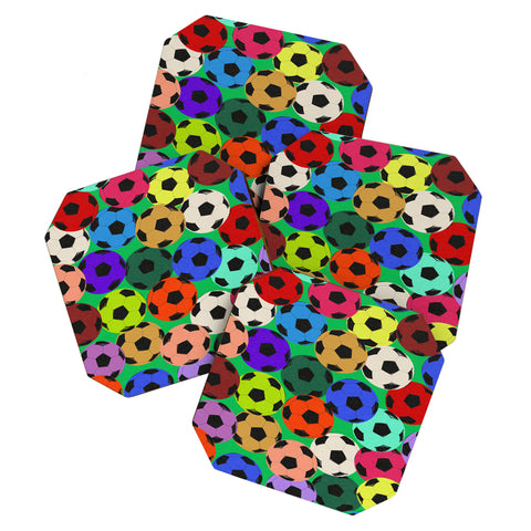 Society6 Design Studio World Cup Football Rainbow Coaster Set