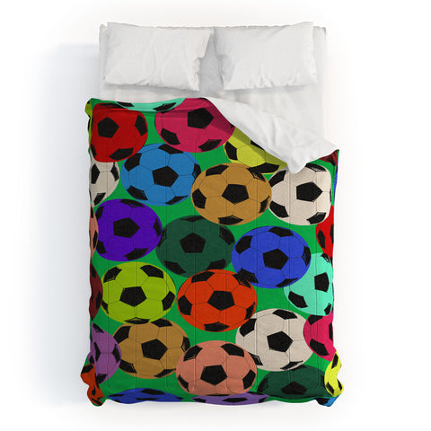Society6 Design Studio World Cup Football Rainbow Comforter