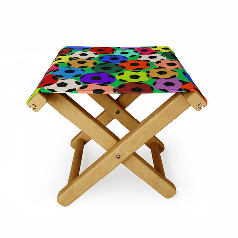 Society6 Design Studio World Cup Football Rainbow Folding Stool
