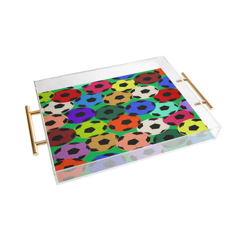 Society6 Design Studio World Cup Football Rainbow Acrylic Tray