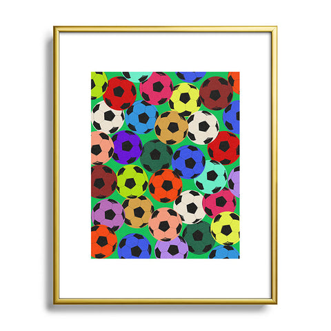 Society6 Design Studio World Cup Football Rainbow Metal Framed Art Print