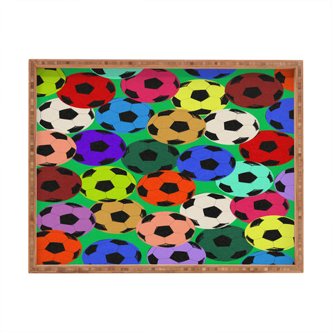 Society6 Design Studio World Cup Football Rainbow Rectangular Tray