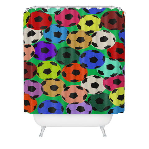 Society6 Design Studio World Cup Football Rainbow Shower Curtain