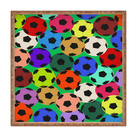 Society6 Design Studio World Cup Football Rainbow Square Tray