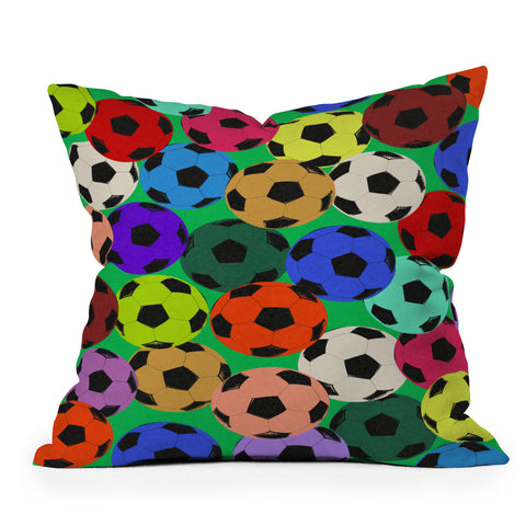 Society6 Design Studio World Cup Football Rainbow Throw Pillow