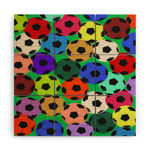 Society6 Design Studio World Cup Football Rainbow Wood Wall Mural