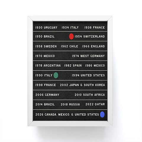 Society6 Design Studio World Cup Since 1930 Framed Mini Art Print
