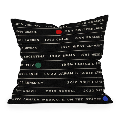 Society6 Design Studio World Cup Since 1930 Outdoor Throw Pillow