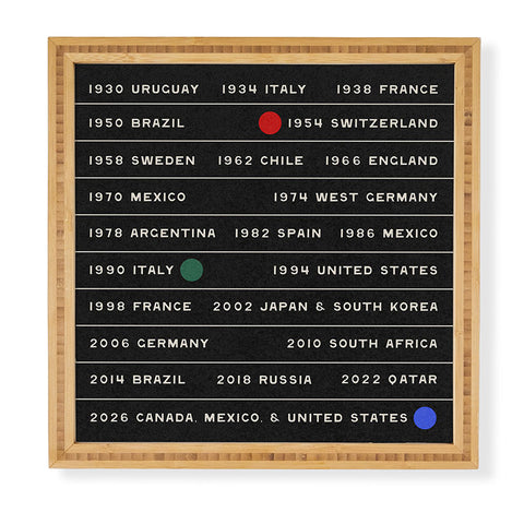 Society6 Design Studio World Cup Since 1930 Framed Wall Art