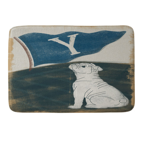 Society6 Design Studio Y Pennant Bulldog Memory Foam Bath Mat