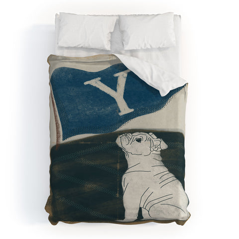 Society6 Design Studio Y Pennant Bulldog Duvet Cover