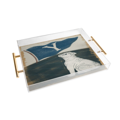 Society6 Design Studio Y Pennant Bulldog Acrylic Tray