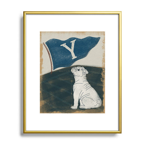 Society6 Design Studio Y Pennant Bulldog Metal Framed Art Print