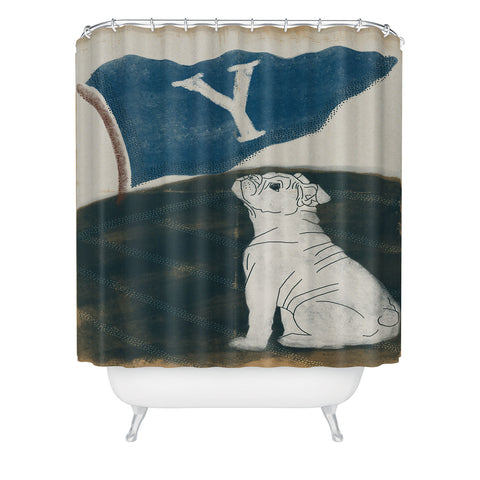 Society6 Design Studio Y Pennant Bulldog Shower Curtain