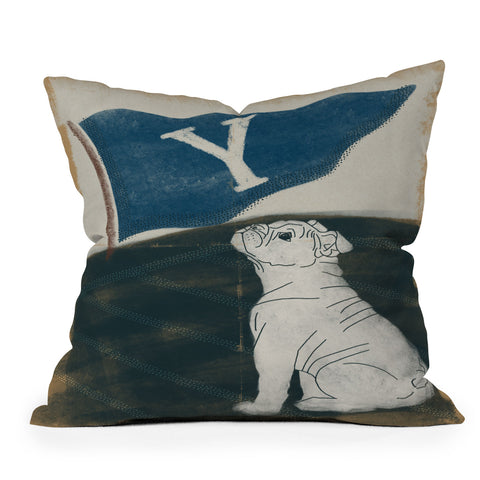Society6 Design Studio Y Pennant Bulldog Throw Pillow