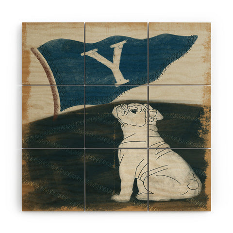 Society6 Design Studio Y Pennant Bulldog Wood Wall Mural