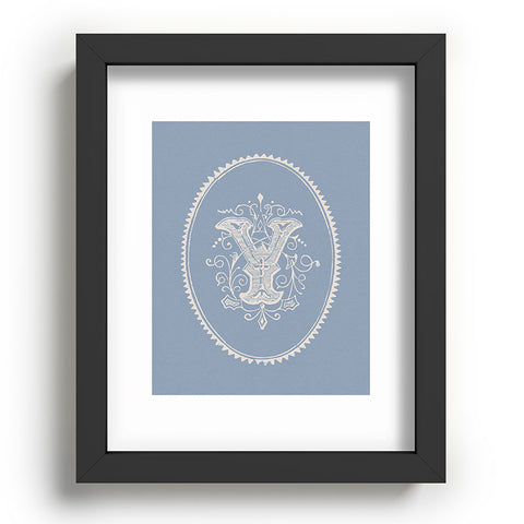 Society6 Design Studio Yale Monogram Pale Recessed Framing Rectangle