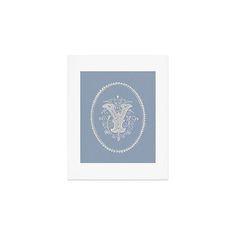 Society6 Design Studio Yale Monogram Pale Art Print