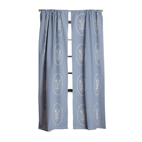 Society6 Design Studio Yale Monogram Pale Blackout Window Curtain