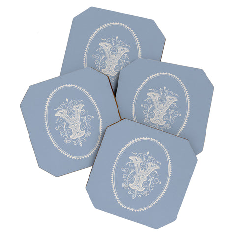 Society6 Design Studio Yale Monogram Pale Coaster Set