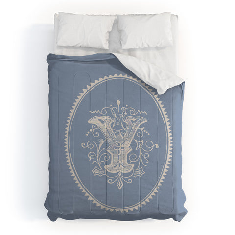 Society6 Design Studio Yale Monogram Pale Comforter