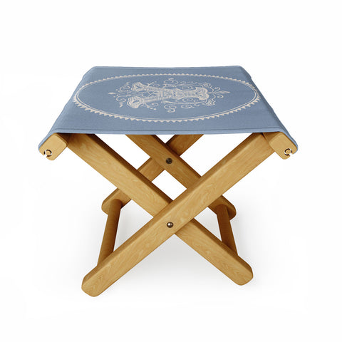 Society6 Design Studio Yale Monogram Pale Folding Stool