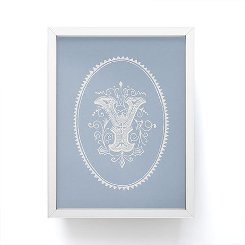 Society6 Design Studio Yale Monogram Pale Framed Mini Art Print
