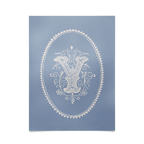 Society6 Design Studio Yale Monogram Pale Poster