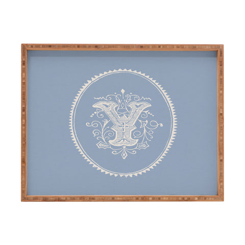 Society6 Design Studio Yale Monogram Pale Rectangular Tray