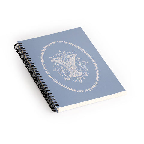 Society6 Design Studio Yale Monogram Pale Spiral Notebook