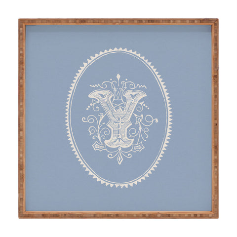 Society6 Design Studio Yale Monogram Pale Square Tray