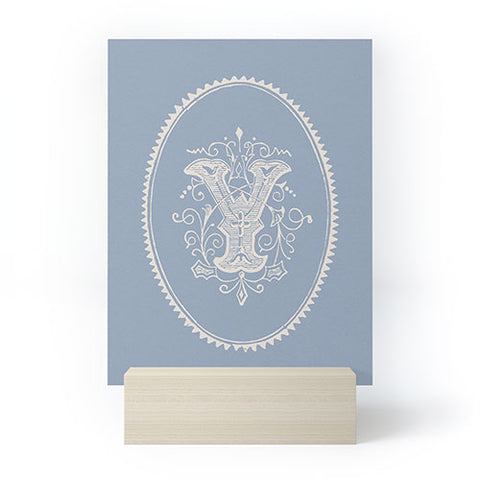 Society6 Design Studio Yale Monogram Pale Mini Art Print