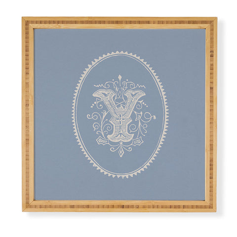 Society6 Design Studio Yale Monogram Pale Framed Wall Art