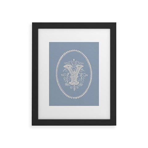 Society6 Design Studio Yale Monogram Pale Framed Art Print