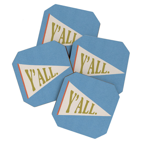 Society6 Design Studio Yall Pennant Coaster Set