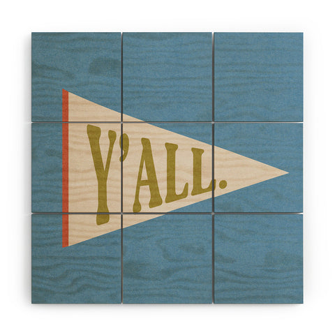 Society6 Design Studio Yall Pennant Wood Wall Mural