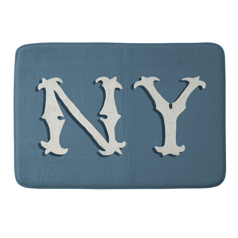 Society6 Design Studio Yonkers NY Blue Memory Foam Bath Mat