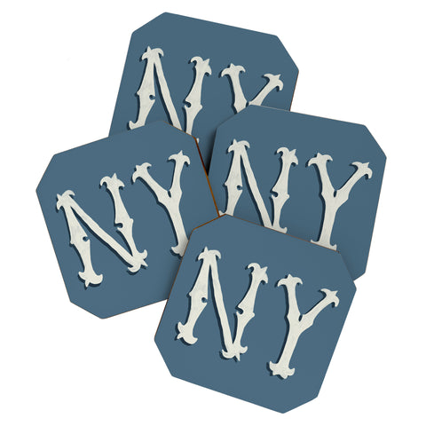Society6 Design Studio Yonkers NY Blue Coaster Set