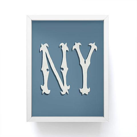 Society6 Design Studio Yonkers NY Blue Framed Mini Art Print