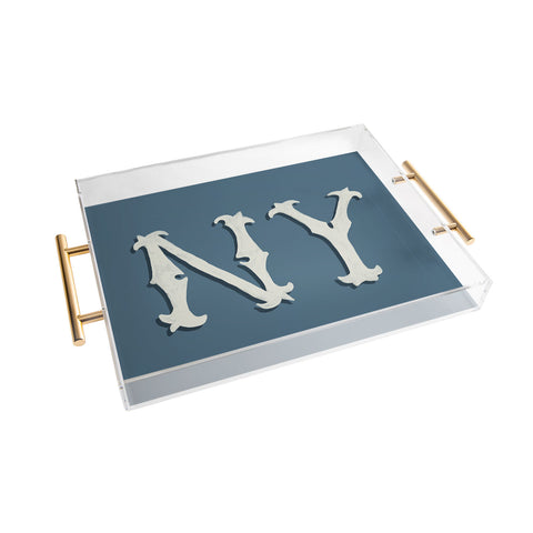 Society6 Design Studio Yonkers NY Blue Acrylic Tray
