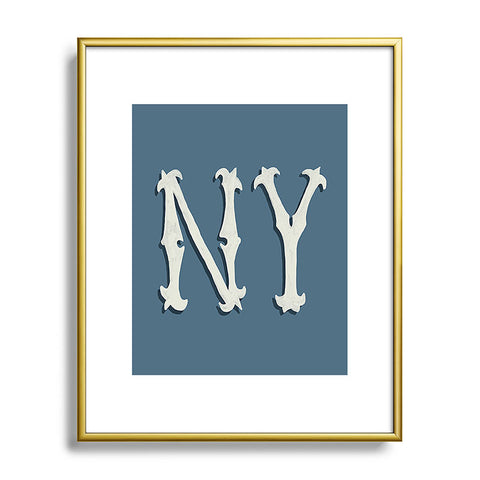 Society6 Design Studio Yonkers NY Blue Metal Framed Art Print