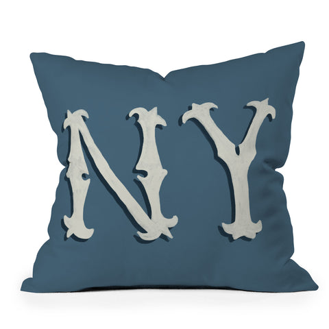 Society6 Design Studio Yonkers NY Blue Outdoor Throw Pillow