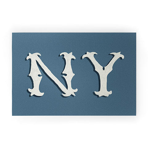 Society6 Design Studio Yonkers NY Blue Welcome Mat