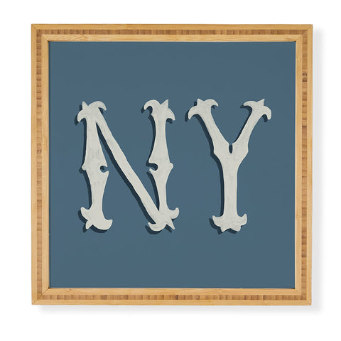 Society6 Design Studio Yonkers NY Blue Framed Wall Art