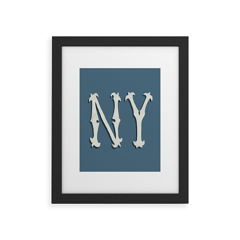 Society6 Design Studio Yonkers NY Blue Framed Art Print