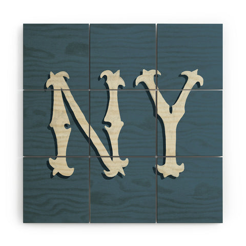 Society6 Design Studio Yonkers NY Blue Wood Wall Mural