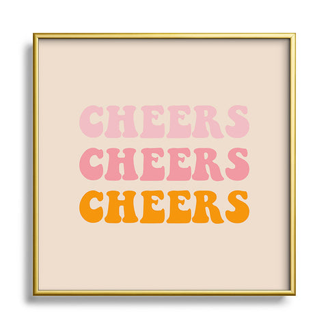 socoart cheers cheers cheers Square Metal Framed Art Print